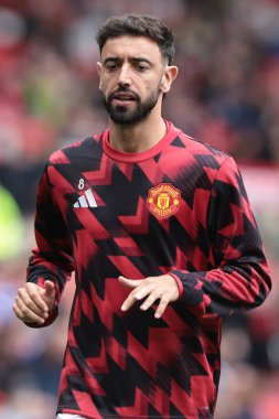 Manchester United 'dan Bruno Fernandes Premier Lig karşılaşmasında Manchester United' a karşı Old Trafford, Manchester, İngiltere 'de 30 Ağustos 2025' te oynanan hazırlık maçında