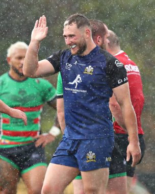 Kuzey Galler Haçlıları 'ndan Lloyd Roby, Betfred Ligi 1 maçında North Wales Haçlılarına karşı Stadiwm CSM, Colwyn Bay, Birleşik Krallık' ta Keighley Cougars maçında 31 Ağustos 2025