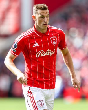 Nottingham Ormanı 'ndan Chris Wood Premier League maçı sırasında Nottingham Forest, West Ham United' a karşı City Ground, Nottingham, Birleşik Krallık 'ta 31 Ağustos 2025' te maç yapıyor.