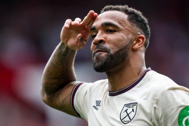 West Ham United takımından Callum Wilson, İngiltere 'nin Nottingham şehrinde oynanan Premier League maçı Nottingham Forest-West Ham United maçında 0-3' lük galibiyetini kutluyor.