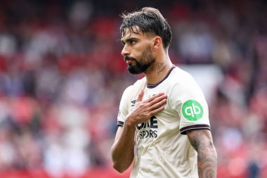 West Ham United takımından Lucas Paqueta, İngiltere 'nin Nottingham şehrinde oynanan Premier League maçı Nottingham Forest-West Ham United maçında 0-2' lik galibiyetini kutluyor.