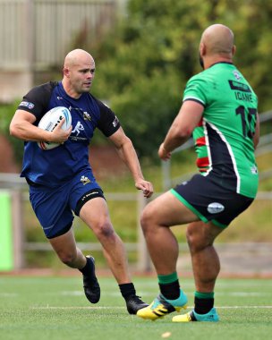 Kuzey Galler Haçlıları 'ndan Jack Houghton 1. Betfred Ligi maçında North Wales Crusaders, Keighley Cougars' a karşı Stadiwm CSM, Colwyn Bay, Birleşik Krallık 'ta 31 Ağustos 2025