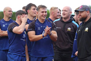 Kuzey Galler Haçlıları 'ndan Kieran Taylor, 1. Betfred Ligi maçından sonra North Wales Crusaders, Keighley Cougars' a karşı Stadiwm CSM, Colwyn Bay, Birleşik Krallık 'ta 31 Ağustos 2025