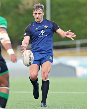 Kuzey Galler Haçlıları 'ndan Jordy Gibson, Betfred Ligi 1 maçında North Wales Haçlılarına karşı Stadiwm CSM, Colwyn Bay, Birleşik Krallık' ta Keighley Cougars maçında 31 Ağustos 2025