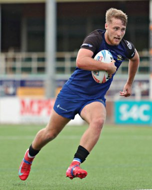 Kuzey Galler Haçlıları 'ndan Toby Hughes, Betfred Ligi 1 maçında Stadiwm CSM, Colwyn Bay, Birleşik Krallık' ta North Wales Crusaders - Keighley Cougars maçında 31 Ağustos 2025