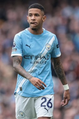 Manchester City ile Burnley arasındaki Premier League maçı sırasında Manchester City 'den Savinho, Etihad Stadyumu, Manchester, İngiltere, 27 Eylül 2025 