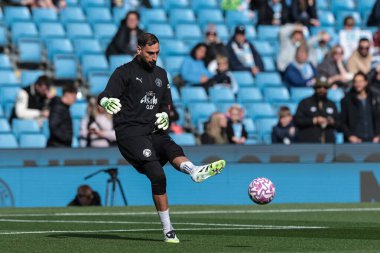 Manchester City 'den Gianluigi Donnarumma Premier League maçı sırasında Manchester City ile Etihad Stadyumu' nda oynanan ısınma maçında, 27 Eylül 2025 
