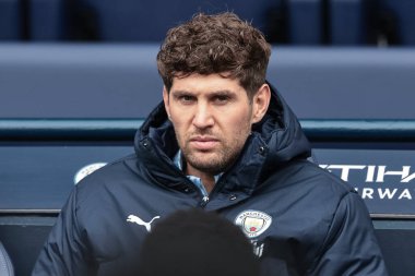 Manchester City 'den John Stones Premier League maçı sırasında Manchester City, Etihad Stadyumu' nda Burnley 'e karşı, 27 Eylül 2025 