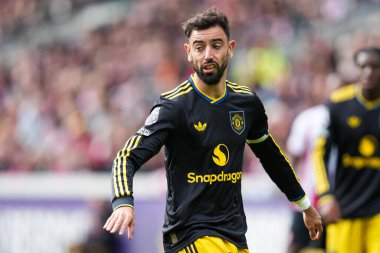 Manchester United Premier League karşılaşmasında Bruno Fernandes Brentford Manchester United 'a karşı Gtech Community Stadyumu, Londra, 27 Eylül 2025 