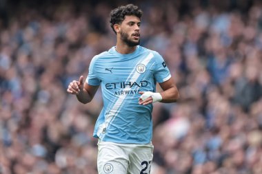 Manchester City Premier League maçında Matheus Nunes Manchester City ile Burnley arasında Etihad Stadyumu, Manchester, İngiltere, 27 Eylül 2025 