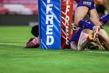 Alec Tuitavake of Leigh Leopards goes over for a try making it 24-4 during the Betfred Super League play-off Eliminator 1 match Leigh Leopards vs Wakefield Trinity at Progress With Unity Stadium, Leigh, United Kingdom, 26th September 2025