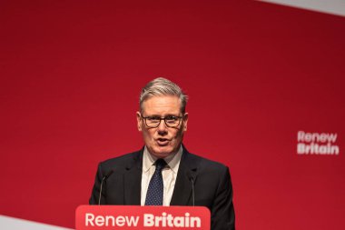 Sir Keir Starmer, Prime Minister of the United Kingdom opens up the floor for the afternoon session  during the Labour Party Annual Conference 2025 at The ACC, Liverpool, United Kingdom, 28th September 2025 
