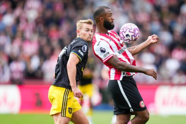 Brentford 'dan Igor Thiago Premier League maçında topu göğsüne indiriyor Brentford Manchester United' a karşı Gtech Community Stadyumu, Londra, 27 Eylül 2025 