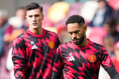 Manchester United 'dan Matheus Cunha Premier League karşılaşması öncesinde Brentford Manchester United' a karşı Gtech Community Stadyumu, Londra, Birleşik Krallık, 27 Eylül 2025 