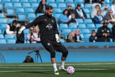 Manchester City 'den Gianluigi Donnarumma Premier League maçı sırasında Manchester City ile Etihad Stadyumu' nda oynanan ısınma maçında, 27 Eylül 2025 