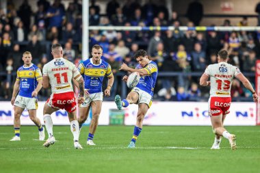 Leeds Rhinos 'tan Brodie Croft, 27 Eylül 2025' te Headingley Stadyumu, Leeds, İngiltere 'de oynanan Betfred Süper Lig eleme karşılaşması 1.