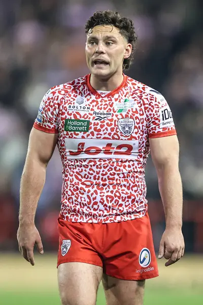 Lachlan Lam of Leigh Leopards during the Betfred Super League play-off Eliminator 1 match Leigh Leopards vs Wakefield Trinity at Progress With Unity Stadium, Leigh, United Kingdom, 26th September 2025