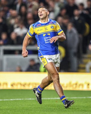 Leeds Rhinos 'un Ryan Hall' u Betfred Süper Lig eleme turu 2 maçında Leeds Gergedan St. Helens 'e karşı Headingley Stadyumu, Leeds, İngiltere, 27 Eylül 2025