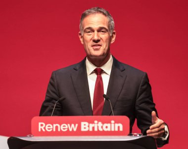 Peter Kyle MP, Secretary of State for Business and Trade addresses Conference during the labour Party Annual Conference 2025 Day 2 at The ACC, Liverpool, United Kingdom, 29th September 2025