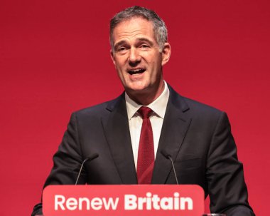 Peter Kyle MP, Secretary of State for Business and Trade addresses Conference during the labour Party Annual Conference 2025 Day 2 at The ACC, Liverpool, United Kingdom, 29th September 2025