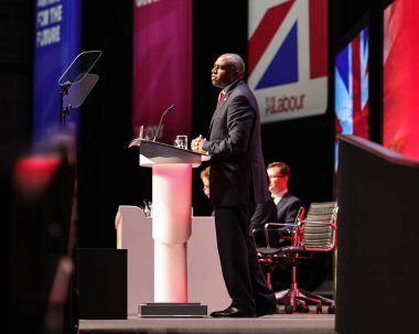 David Lammy MP, Deputy Prime Minister and Secretary of State for Justice addresses the Conference during the labour Party Annual Conference 2025 Day 2 at The ACC, Liverpool, United Kingdom, 29th September 2025