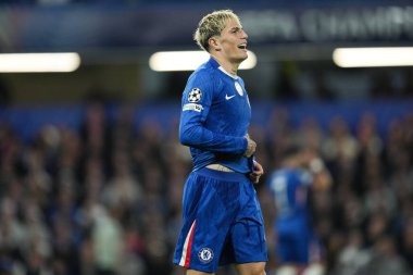 Chelsea 'den Alejandro Garnacho UEFA Şampiyonlar Ligi karşılaşmasında Chelsea - Benfica Stamford Bridge, Londra, İngiltere, 30 Eylül 2025