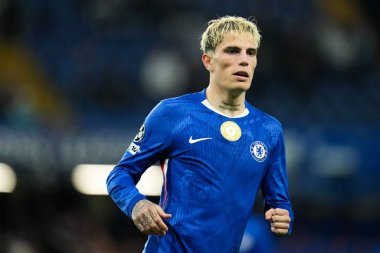 Chelsea 'den Alejandro Garnacho UEFA Şampiyonlar Ligi karşılaşmasında Chelsea - Benfica Stamford Bridge, Londra, İngiltere, 30 Eylül 2025