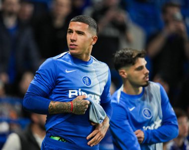 Chelsea 'den Enzo Fernnndez UEFA Şampiyonlar Ligi karşılaşması öncesinde Chelsea - Benfica Stamford Bridge, Londra, İngiltere, 30 Eylül 2025