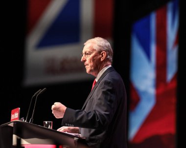 Hilary Benn MP, Secretary of State for Northern Ireland speaks to delegates and attendees during the Labour Party Annual Conference 2025 Day 3 at The ACC, Liverpool, United Kingdom, 30th September 2025 