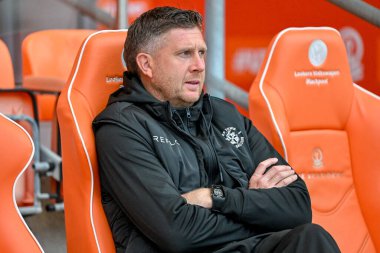 Matthew Bloomfield, manager for Luton Town, prior to the Sky Bet League 1 match Blackpool vs Luton Town at Bloomfield Road, Blackpool, United Kingdom, 30th September 2025 