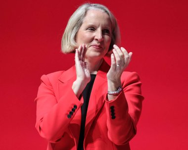 Emma Reynolds MP, Secretary of State for the Environment, Food and Rural Affairs applauds  during the Labour Party Annual Conference 2025 Day 4 at ACC, Liverpool, United Kingdom, 1st October 2025 