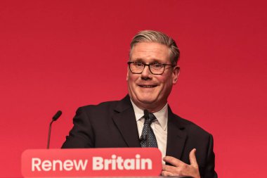Sir Keir Starmer, Prime Minister of the United Kingdom of Great Britain and Northern Ireland addresses the conference during the Labour Party Annual Conference 2025 Day 3 at The ACC, Liverpool, United Kingdom, 30th September 2025 