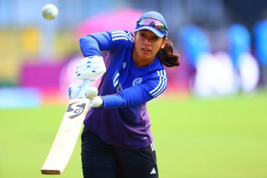 Smriti Mandhana of India pre match practice session during the ICC Women's World Cup India Women v Sri Lanka Women at ACA Barsapara Cricket Stadium, Guwahati, India, 30th September 2025