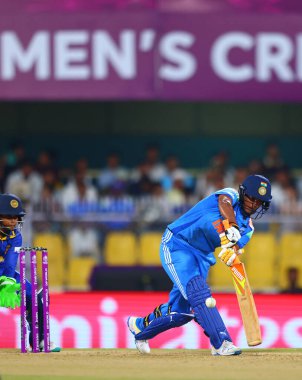 Depti Sharma of India in action during the ICC Women's World Cup India Women v Sri Lanka Women at ACA Barsapara Cricket Stadium, Guwahati, India, 30th September 2025 