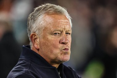Chris Wilder, Sheffield United 'ın 30 Eylül 2025' te Bramall Lane, Sheffield, İngiltere 'de oynanan Sheffield United-Southampton maçındaki teknik direktörü.