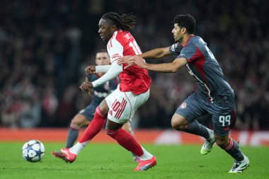 Arsenal 'den Eberechi Eze UEFA Şampiyonlar Ligi karşılaşmasında Arsenal, Olympiakos FC' ye karşı Emirates Stadyumu, Londra, 1 Ekim 2025 