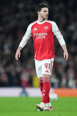 Arsenal 'den Declan Rice UEFA Şampiyonlar Ligi karşılaşmasında Arsenal, Olympiakos FC' ye karşı Emirates Stadyumu, Londra, Birleşik Krallık, 1 Ekim 2025 