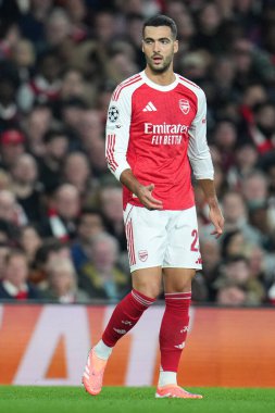 Arsenal 'den Mikel Merino UEFA Şampiyonlar Ligi karşılaşmasında Arsenal, Olympiakos FC' ye karşı Emirates Stadyumu, Londra, Birleşik Krallık, 1 Ekim 2025 