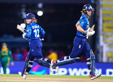 Tammy Beaumont of England and Amy Jones of England during the ICC Women's World Cup match 04 England Women vs South Africa Women at ACA Barsapara Cricket Stadium, Guwahati, Assam / India, 3rd October 2025