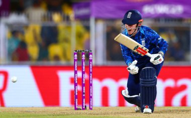 Tammy Beaumont of England batsman got aggressive during the ICC Women's World Cup match 04 England Women vs South Africa Women at ACA Barsapara Cricket Stadium, Guwahati, Assam / India, 3rd October 2025