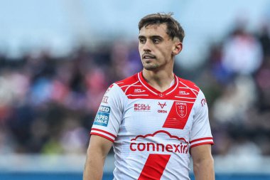 Hull KR 'dan Arthur Mourgue, 3 Ekim 2025' te İngiltere 'nin Hull kentinde oynanan Sewell Group Craven Park' ta oynanan yarı final maçında Hull KR, St. Helens 'e karşı.