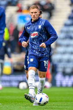 Preston North End Sky Bet Şampiyonası 'nda Lewis Gibson Preston North End' e karşı Deepdale, Preston, Birleşik Krallık 'ta 4 Ekim 2025 