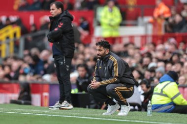 Manchester United 'ın Ruben Amorim teknik direktörü Manchester United ve Sunderland maçında Old Trafford, Manchester, İngiltere' de 4 Ekim 2025 'te maçı izliyor. 