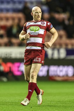 Wigan Warriors 'dan Liam Farrell, Betfred Süper Lig Yarı Finali Wigan Warriors - Leigh Leopards maçında Wigan Stadyumu, Wigan, İngiltere' de 3 Ekim 2025