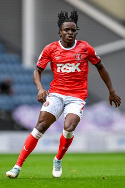 Charlton Athletic takımından Tyreece Campbell 4 Ekim 2025 'te İngiltere' nin Deepdale kentinde Preston North End - Charlton Athletic maçında 