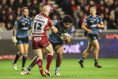 Leigh Leoparları 'ndan Alec Tuitavake, Wigan Warriors Süper Lig Yarı Final Maçı' nda Wigan Warriors - Leigh Leopards maçında Wigan Warriors - The Brick Community Stadyumu, Wigan, İngiltere, 3 Ekim 2025