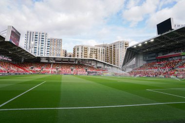 Premier League karşılaşması öncesinde Gtech halk stadyumunun genel görüntüsü Brentford Manchester City 'ye karşı Gtech Community Stadyumu, Londra, Birleşik Krallık, 5 Ekim 2025