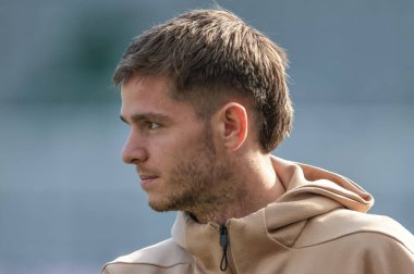 Nottingham Ormanı 'ndan James McAtee, Premier League maçı sırasında St.James' s Park, Newcastle, İngiltere 'de oynanan Newcastle United - Nottingham Forest maçına geldi.