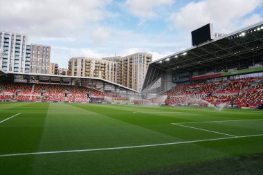 Premier League karşılaşması öncesinde Gtech halk stadyumunun genel görüntüsü Brentford Manchester City 'ye karşı Gtech Community Stadyumu, Londra, Birleşik Krallık, 5 Ekim 2025