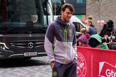 Manchester City 'den Nico Gonzalez, Premier League karşılaşması öncesinde Gtech Community Stadyumu' nda Brentford 'a karşı Manchester City' ye geldi.